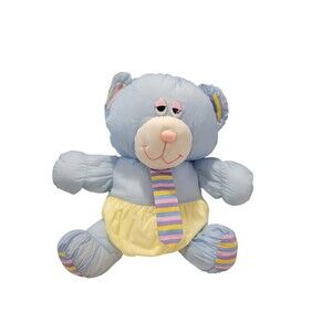 Vintage Dan Dee Teddy Bear Nylon Blue Plush 12" Stuffed Animal I'm A Dan Dee